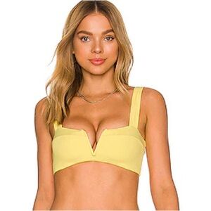 L Space Lee Lee Ribbed Bikini Top Lemon